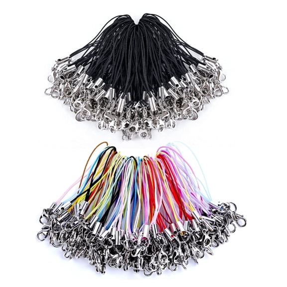 200Pcs Phone Charms Strap with Lobster Clasp Lanyard Straps Lariat Lanyard Cord String for Cell Phone USB Keychains DIY Jewelry Accessories