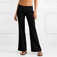 thumbnail image 2 of Casual High Waist Wide Leg Pants With Double Waistband Foldable Hem Flared Trousers For Everyday Comfort, 2 of 4