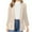 Beige, variant on Fesfesfes Women Cardigan Women Business Attire Solid Color Long Sleeve Cardigan Top Jacket Coat