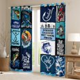 thumbnail image 2 of Feelyou Hunting and Fishing Curtains Pack of 2 (42x84 Each), Rustic Pike Fish Curtains Blackout, Vintage Blue Patchwork Bedroom Curtains, Blackout Curtains Room Decor, 2 of 6