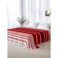 thumbnail image 5 of Red Striped Twim Size Flat Sheet, Wrinkleproof & Fadeproof Cooling Flat Bed Sheet Only, Modern Minimalist Gradient Lines Country Breathable Soft Bedding Top Sheets 66 x 96 Inches, 5 of 8