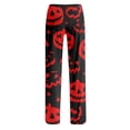 thumbnail image 6 of Womens Sleep Pants Halloween Pumpkin Print Soft Lounge Bottoms Elastic Waist Pj Pants, 6 of 6