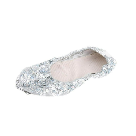 Women Girl Belly Dance Shoes Non-slip Soft Soles Casual Shoes Comfortable Performance Shoes XL Silver