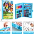thumbnail image 3 of VigorFun 181 Pieces Art Kit, Drawing Painting Art Supplies for Kids Girls Boys Teens, Gifts Art Set Case Includes Oil Pastels, Crayons, Colored Pencils, Watercolor Cakes (Blue), 3 of 7