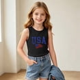 thumbnail image 3 of ZACPNCV Kids 4Th Of July Tank Top Patriotic Sleeveless Tees Stars Stripes Print Crewneck Summer Casual Shirt for Boys Girls 3-15Y B-Black, 3 of 8