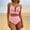 Pink, variant on EchfiProm Bathing Suits for Women High Waisted Swimwear Two Piece Green Beach Bikini Ladies Swimsuits