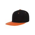 thumbnail image 1 of TopHeadwear Polyester Two-Tone Flat Bill Snapback - Black/Orange, 1 of 2