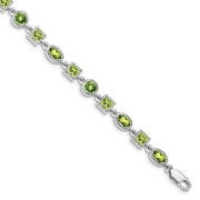 Sterling Silver Bracelet Gemstones August Women's Peridot 7 mm in