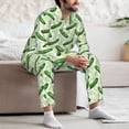 thumbnail image 6 of Bingfone Men's Pajama Set 2 Piece Loungewear PJs, Long Sleeve with Pajama Pants-Green Cucumber1, 6 of 7