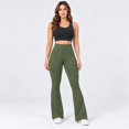 thumbnail image 4 of Carlikeit Women's Flare Leggings High Waisted Yoga Workout Pants with Cargo Pockets No Front Seam High Stretch Quick Dry Bootcut Leggings, 4 of 7
