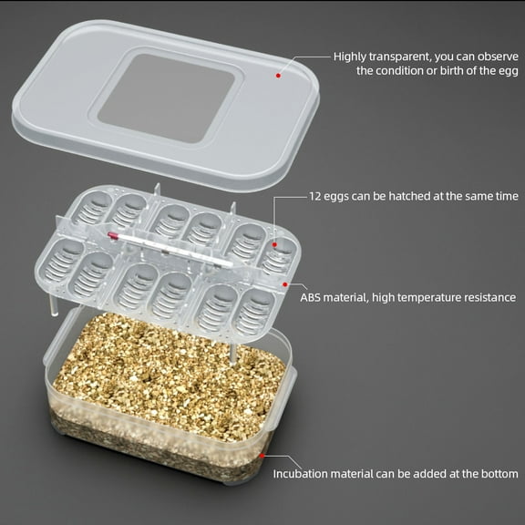 Box Reptile Egg Tray Reptile Egg Box Reptile Breeding Box Reptile Incubation Box Suitable For Hatching Snake Lizards Reptiles With Thermometer