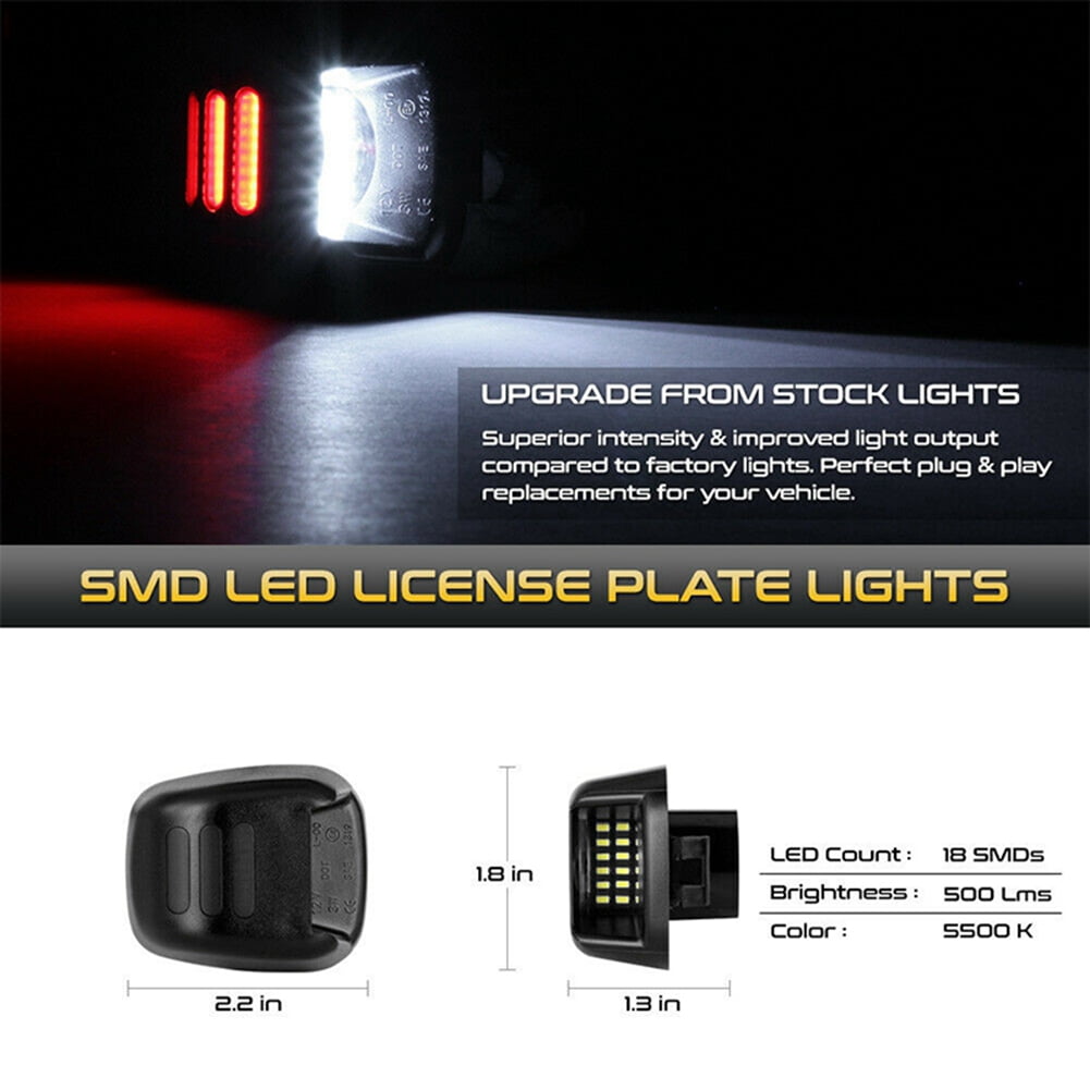 2X Car LED License Plate Lights Rear Light Waterproof Taillamp for Navara D40 2007-2016