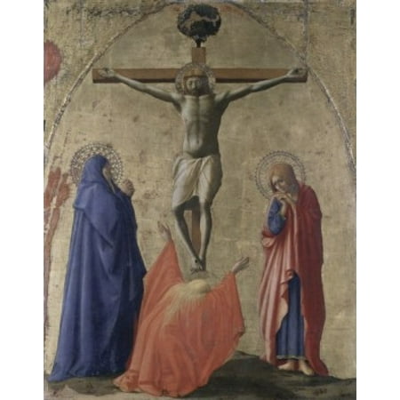 Crucifixion Masaccio (1401-1428 Florentine) Capodimonte Gallery Naples Canvas Art - Masaccio (18 x 24)