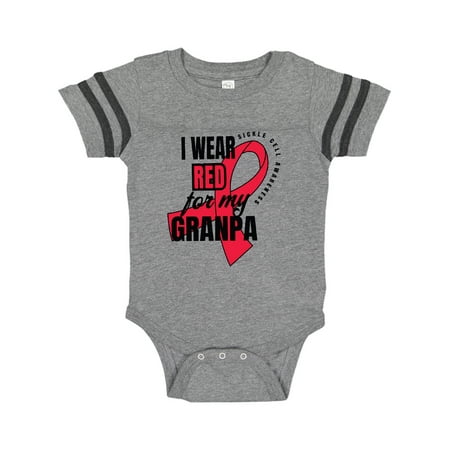 

Inktastic Sickle Cell Awareness I Wear Red For My Granpa Gift Baby Boy or Baby Girl Bodysuit