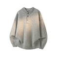 thumbnail image 7 of Turilly Men's Sweater Henley Neck Button Placket Pullover Sweater with Ribbed Cuffs Casual Essential Top, 7 of 7