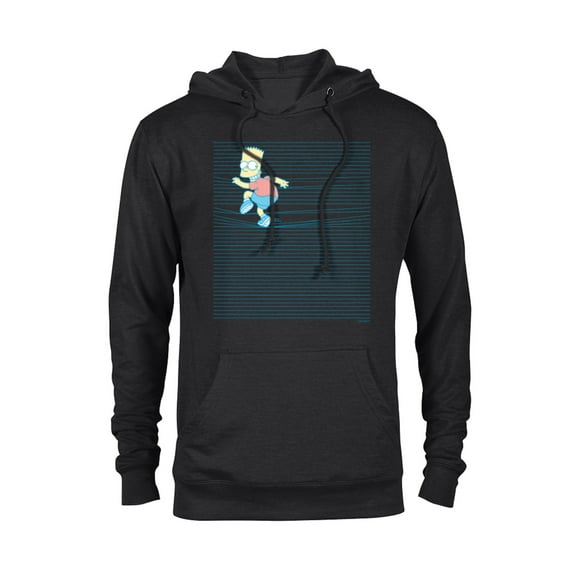 The Simpsons Bart Simpson Ruled Notebook Paper School Escape - Pullover Hoodie for Adults - Customized-Black