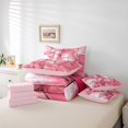 thumbnail image 6 of meiyoeat Pink Marble Patchwork Art 7-Piece Twin Bedding,Abstract Geometric Print Bedding Comforter Set,Pink Reversible, 6 of 7