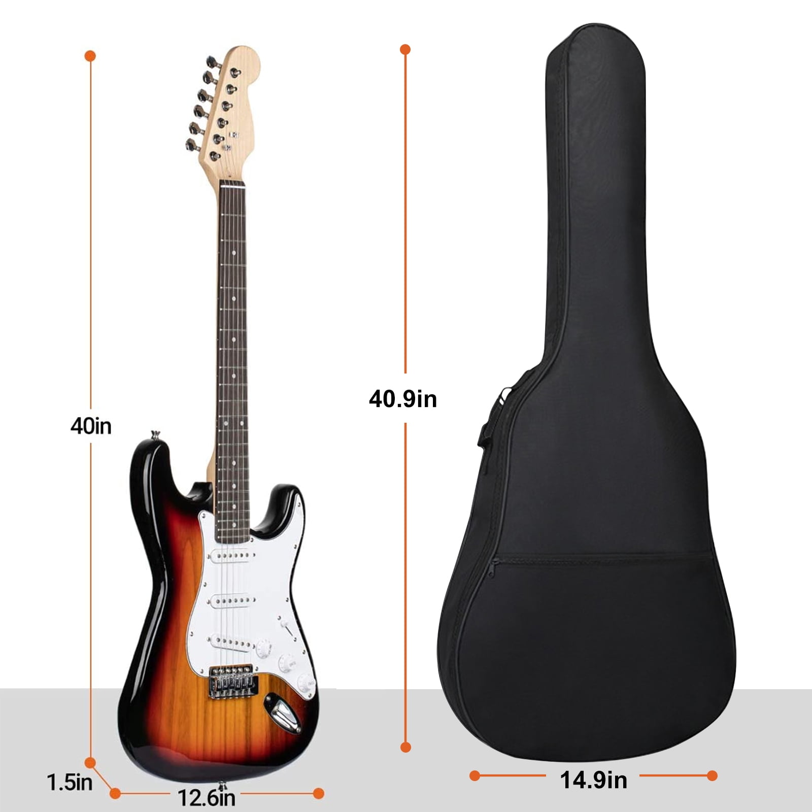 Kaczmarek Guitar Storage Bag 41 Inch Waterproof 420D Nylon Acoustic Guitar Gig Bag Soft Case Cover with Adjustable Strap 