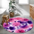 thumbnail image 4 of Round Area Rug 3 Ft, Watercolor Floral Washable Non-Slip Circle Carpet for Living Room/Bedroom, Spring Flowers Botanical Vintage Low-Profile Small Floor Mats Collection Rugs for Indoor, 4 of 7