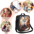 thumbnail image 5 of Honeii Romantic Flower Fox Couple Print Insulated Lunch Bag, Reusable Lunch Box for Adult, Leakproof Cooler Bag for Work Office Travel Picnic, 5 of 7