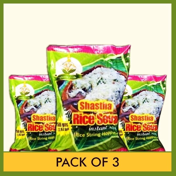 Shastha Foods Rice Sevai Specialty Rice Noodles, Gluten-Free, 500g (pack of 3)