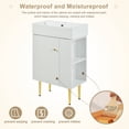 thumbnail image 5 of 21.6" Bathroom Vanity with Sink, Bathroom Storage Cabinet with Door and Side Storage, Wood Cabinet Basin Vessel Sink Set, Solid Frame, Ceramic Sink (Right Side Storge), 5 of 7
