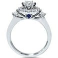 thumbnail image 2 of Pompeii 1 1/10ct Diamond Halo 3-Stone Engagement Ring 14K White Gold Round Wedding Set, 2 of 3