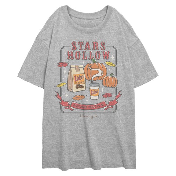 Juniors Gilmore Girls Stars Hollow Pumpkin Late T Shirt
