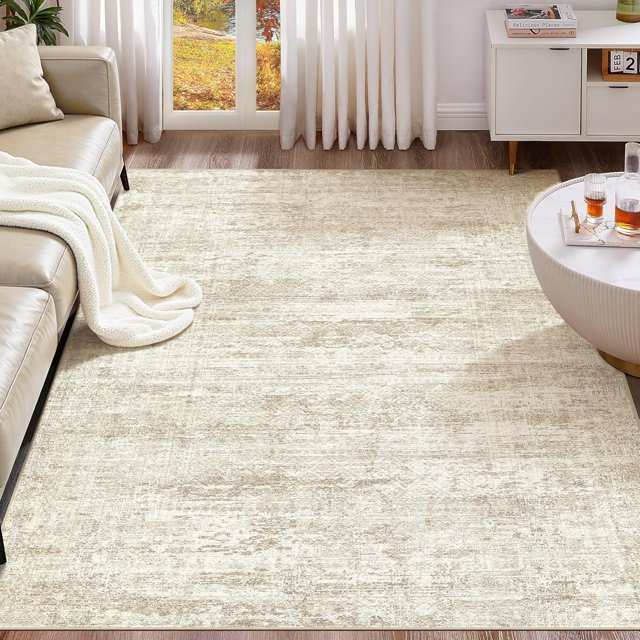 x Area Rug Living Room Rugs - Washable Neutral Modern Abstract Soft Thin Large Rug Indoor Floor No Slip Rug Carpet for Bedroom Under Dining Table Home Office Decor -