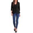thumbnail image 2 of INSPIRE CHIC Work Office Jacket for Women's 3/4 Sleeve One Button Lapel Blazers, 2 of 5