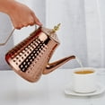 thumbnail image 2 of SANQIAHOME 1.6L(54oz) Stainless Steel Hammer Patterned Teapot With Removeable Infuser,Loose leaf cover,Copper, 2 of 12