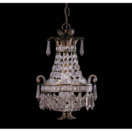 - Mini Chandeliers 1 Light With New Tortoise Shell Finish E Bulbs 10 inch 100 Watts