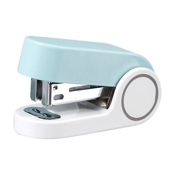 Mini grapadora compacta y portátil con mango en H para estudiantes, oficina, hogar y escuela. Capacidad para 10 hojas. Grapado fácil y sin esfuerzo. Grapadora de escritorio ligera de plástico para la