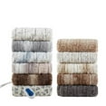 thumbnail image 3 of Beautyrest Zuri 50x70" Modern Faux Fur Fabric Heated Throw in Gray/White, 3 of 9
