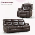 thumbnail image 5 of Bonzy Home Manual Recliner Sofa Set – Faux Leather Reclining Living Room Furniture with Recliner Chair & 3‑Seat Sofa, 5 of 5