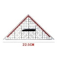 thumbnail image 4 of Herramienta de medición de regla triangular, herramienta de geometría matemática portátil de 25cm, transportador de ángulo triangular multiusos,, 4 of 9