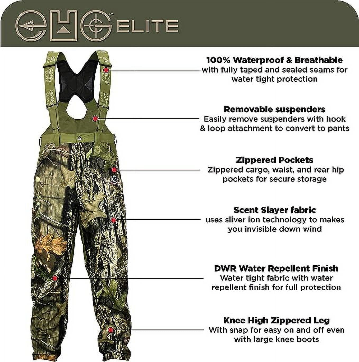 Paramount Outdoors EHG Elite Engineered Hunting Gear Piedmont Waterproof Convertible Camo Hunting Bib Pant (Mossy Oak Break-up Country)