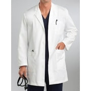 med couture's men's 'mc2' twill lab coat, white, 46 long