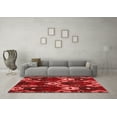 thumbnail image 3 of Ahgly Company Indoor Round Abstract Red Modern Area Rugs, 4' Round, 3 of 4