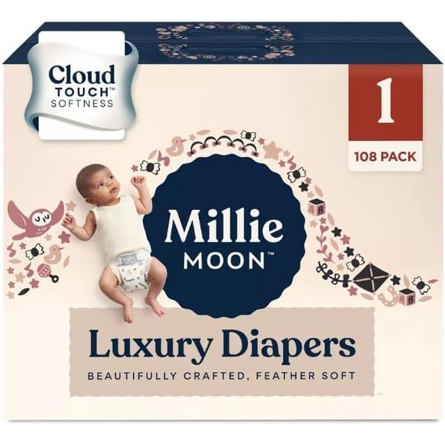 Pañales Millie~Moon Luxury talla 1 probados dermatológicamente