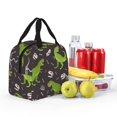 thumbnail image 4 of Yiaed Dinosaur Skeleton Print Insulated Lunch Bag Reusable Cute Tote Lunch Box, Leakproof Cooler Lunch Bags for Work Office Travel School Picnic, 4 of 5