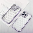 thumbnail image 3 of Compatible with iPhone 14 Pro Max Clear Bling Case Glitter Diamond Rhinestone Rhomboid Pattern Sparkle Bumper Fashion Cute Luxury Protection Shockproof Case for Women Girls, 3 of 14