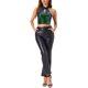thumbnail image 2 of TOP CORTO CON LENTEJUELAS INSPIRADOR CHIC PARA MUJERES, CUELLO HALTER CON RECORTES, BRILLANTE, METÁLICO, TAMAÑO M, AZUL VERDE, 2 of 5