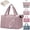 Pink, variant on Quilted Travel Duffel Bags with Shoe Bag,Airline Approved Personal Item Bag for Women with Wet Pocket,Trolley Sleeve,Quilted Overnight Weekender Bag for Camping Gym Beach(Blue,Flower)