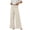 Beige, variant on Women's Cotton Linen Wide Leg Pants with Fold Over Waist, Loose Fit Casual Trousers for Vacation Beach or Daily Relaxed Wear, Breathable and Lightweight Black S