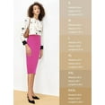 thumbnail image 5 of Women's Office Work Pencil Skirt Stretch High Waist Below Knee Bodycon for Business Casual, 5 of 19