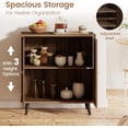 thumbnail image 5 of MELLCOM Buffet Cabinet, Kitchen Storage Cabinet, Sideboard Buffet Cabinet with Storage, with Rattan Decorated Doors and Solid Wood Feet, Natural, 5 of 7
