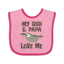 Inktastic My Gigi and Papa Love Me Girls Baby Bib