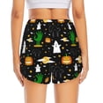thumbnail image 3 of Picia Halloween Pattern Women's 2 in 1 Athletic Running Shorts High Waisted Workout Casual Gym Sweat Shorts with Comfy Liner Zipper Pockets-X-Large, 3 of 9