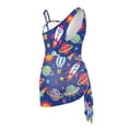 thumbnail image 5 of POLERO Girls' One-Piece Swimsuit with Mesh Cover Up Skirt - Fun Outer Space Rocket & Planet Print - Quick Dry, Adjustable Straps for Beach & Pool Vacation (7-18 Years), 5 of 10